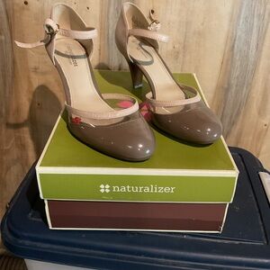 Naturalizer Women's Taupe & Beige Heels with Ankle Strap